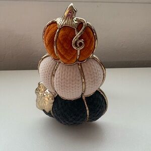 Bath & Body Works Stacked 3 Pumpkins Gold-Trimmed - New
